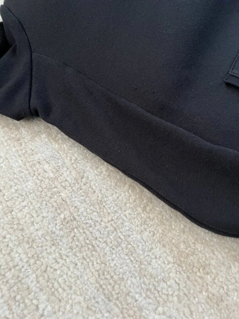 Alo Yoga Black Frost Lined Sherpa Faux Shearling Pullover Hoodie S